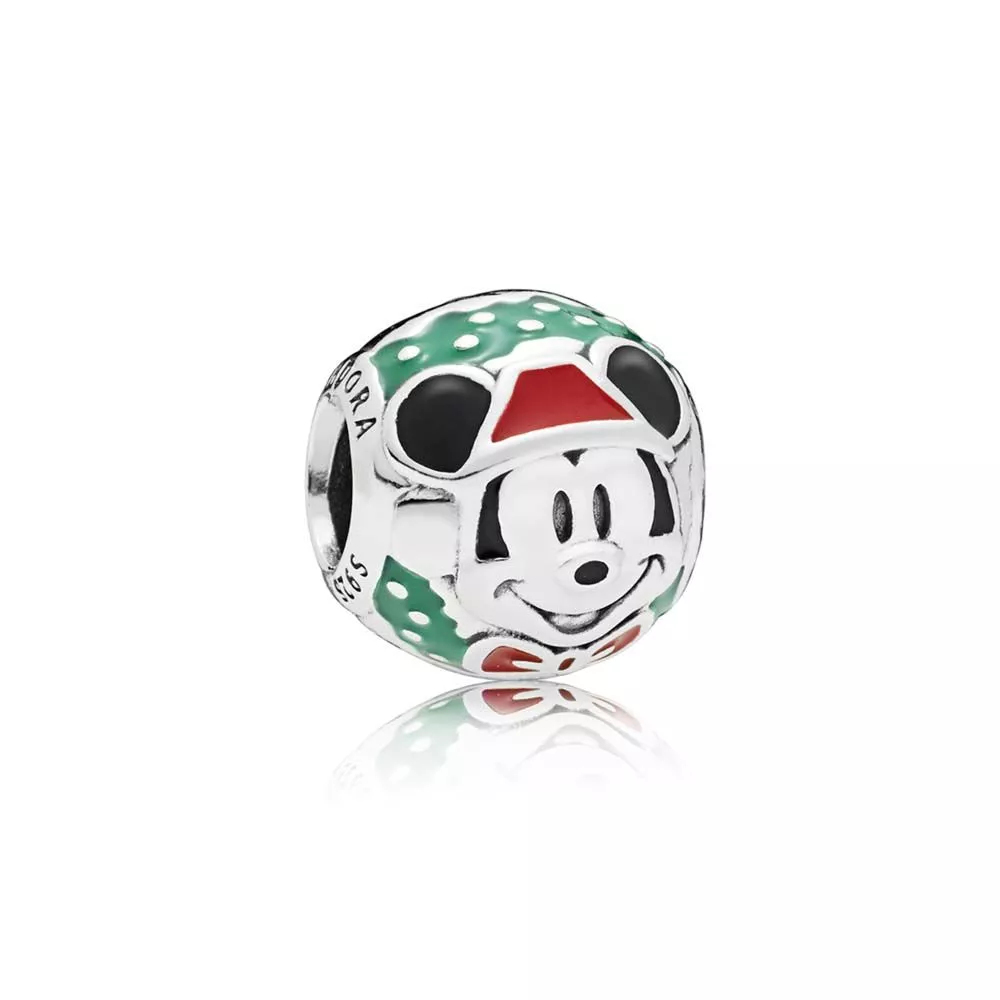 pandora disney mickey mouse santa charm berlock 797502enmx
