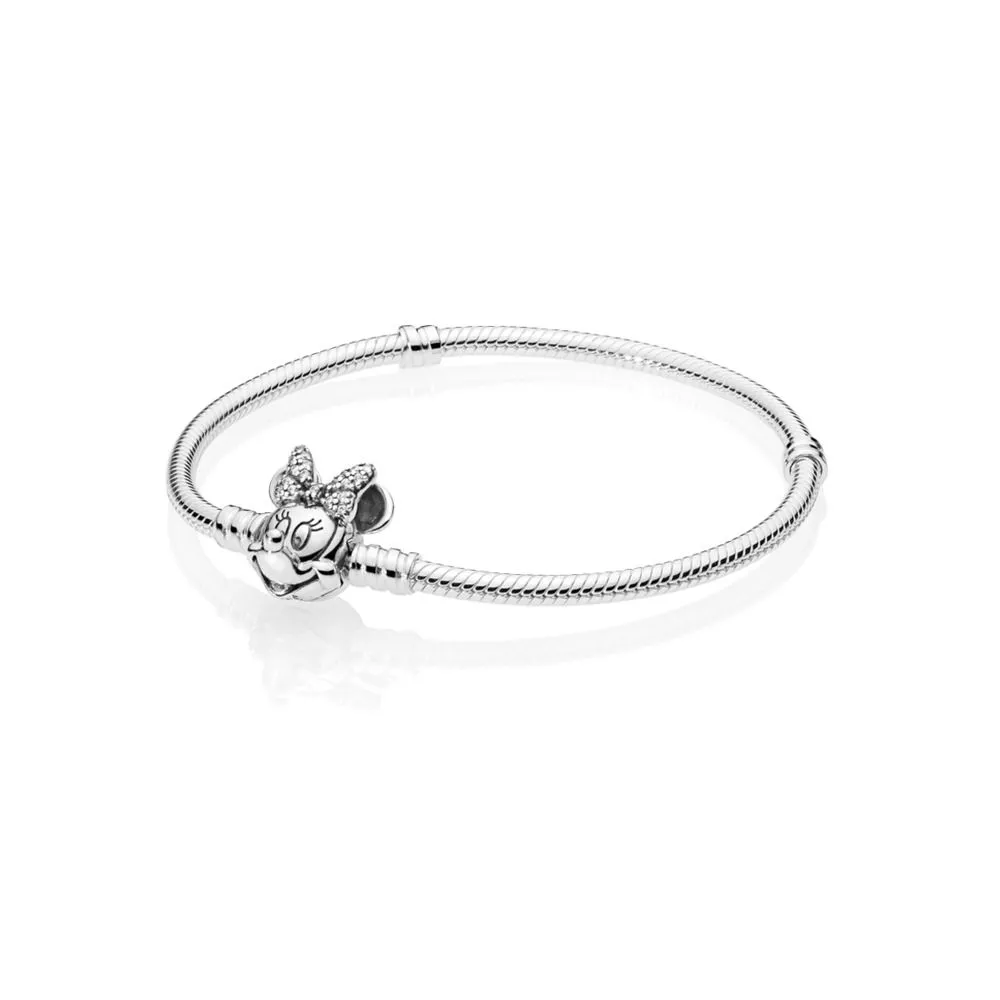 disney pandora moments pavé minnie mouse clasp ormkedjearmband 597770cz