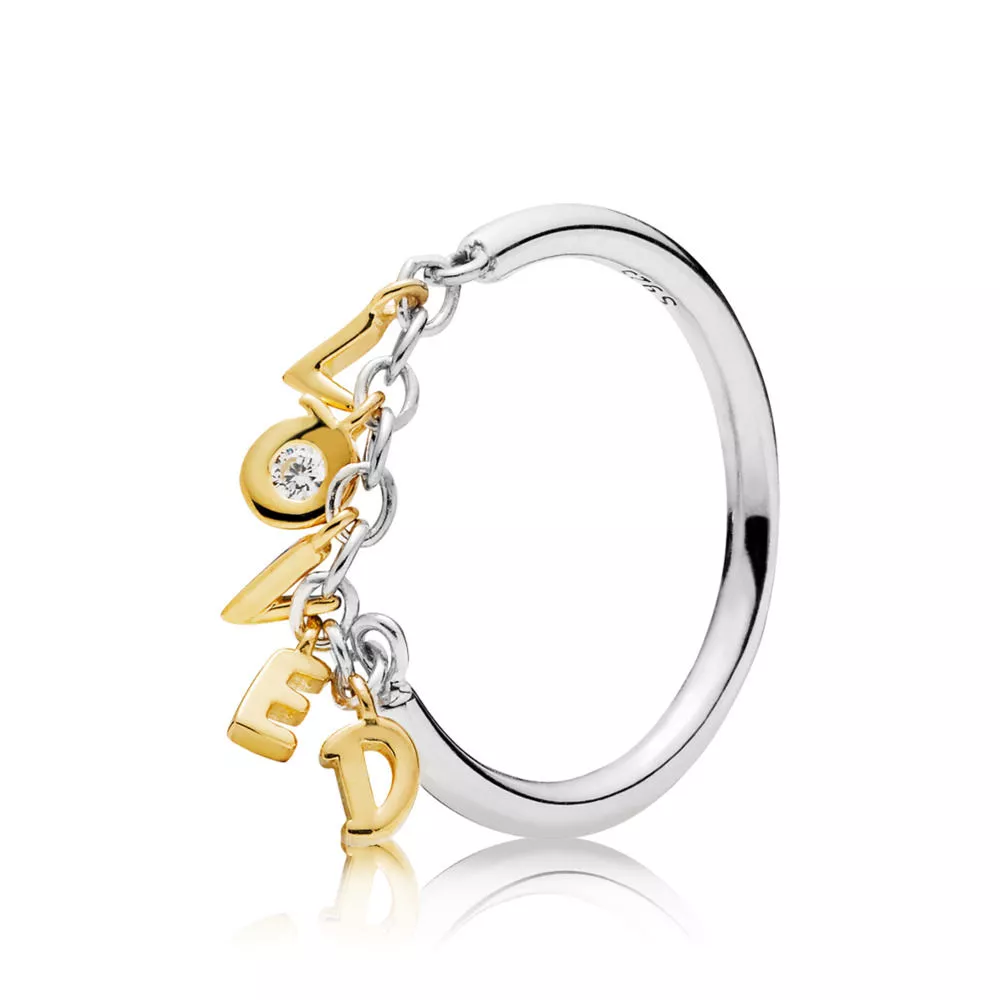pandora loved script ring 167799cz