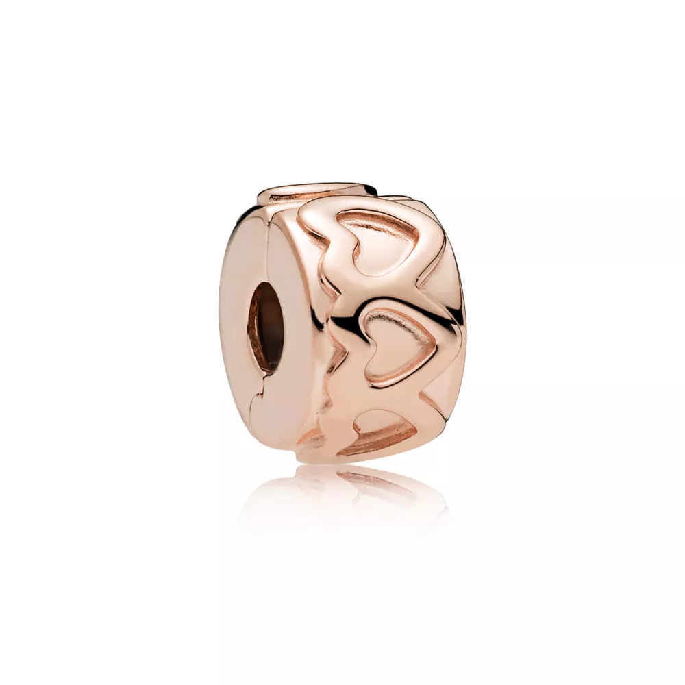 row of hearts clip berlock pandora rose™ 781978