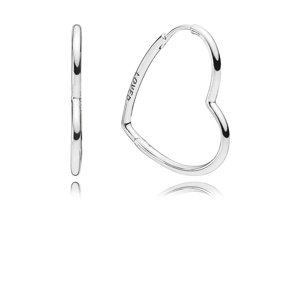 pandora asymmetric hearts of love hoop earrings small creoler 297822