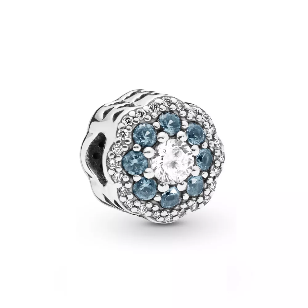 pandora blå sparkle flower berlock 797851nmb