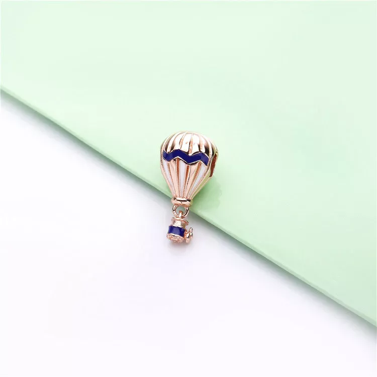 (bild till) PANDORA Blue Hot Air Balloon Rose Hängberlock 788055ENMX - View 2
