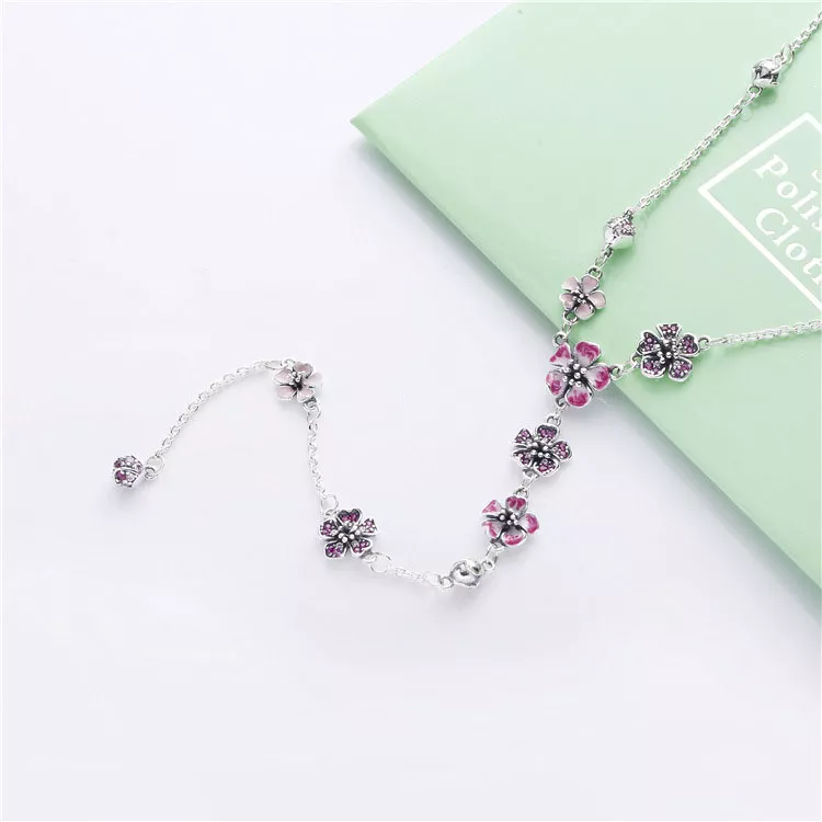 (bild till) Pandora Halsband Persikoblomma Blomma - 398074Nccmx - View 4