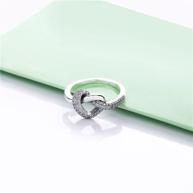(bild till) PANDORA Knotted Heart Ring 198086CZ - View 3