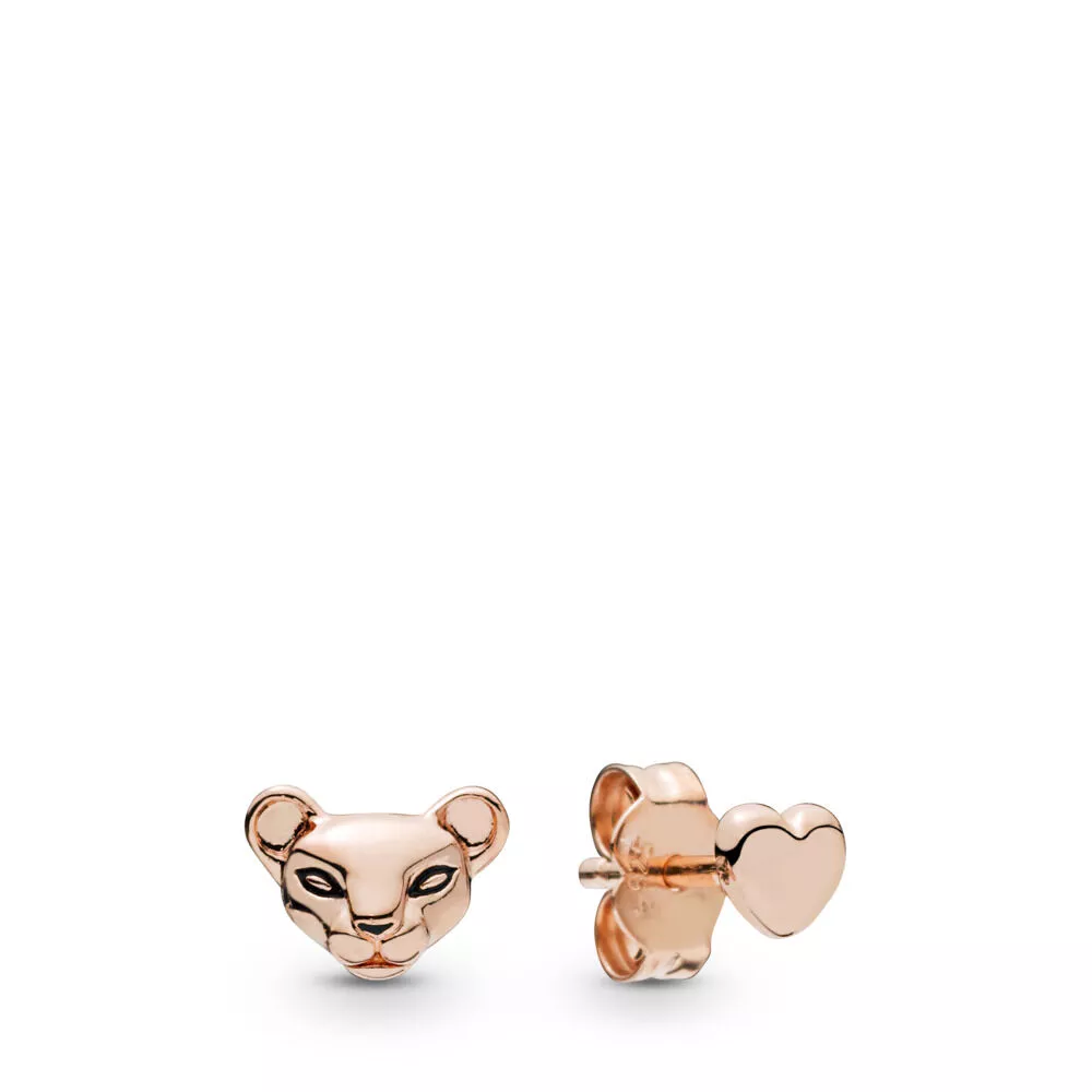 pandora lion princess & heart rose örhängen 288022en16