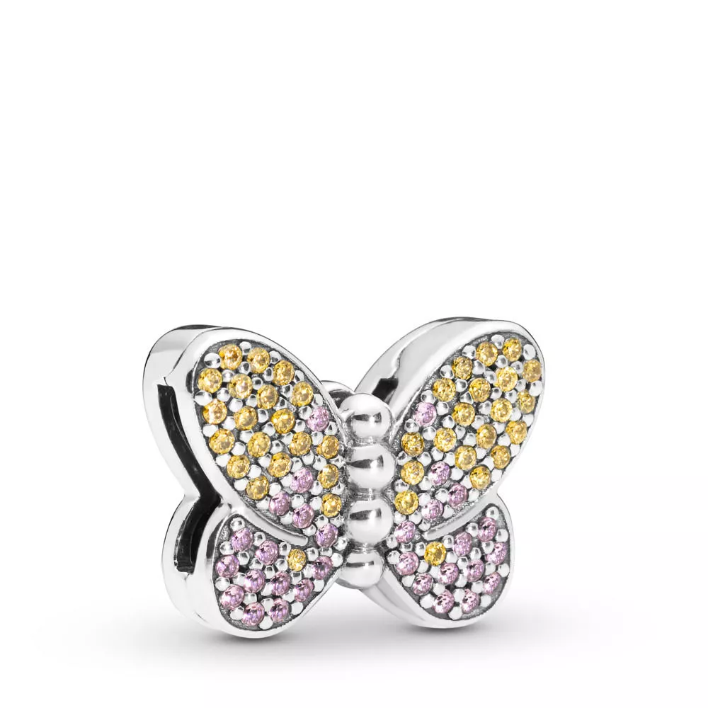 pandora reflexions bedazzling butterfly clip berlock 797864czm