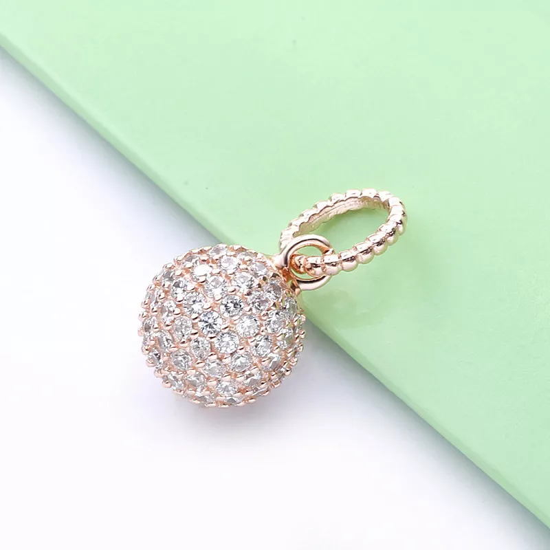 (bild till) Pandora Hängsmycke Pavé Boll 14 Karat Roséguld - 388686C01 - View 2