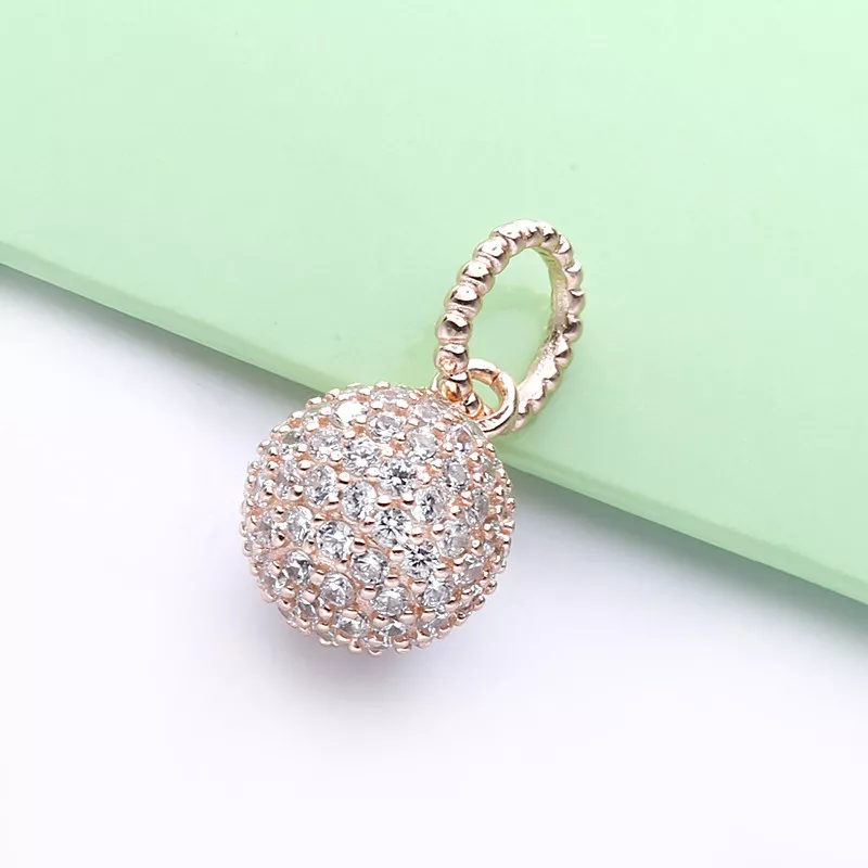 (bild till) Pandora Hängsmycke Pavé Boll 14 Karat Roséguld - 388686C01 - View 3
