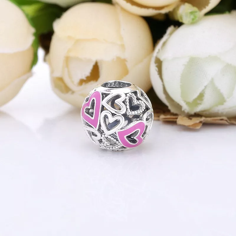 (bild till) Pandora Berlock Rosa Openwork Freehand Hjärta - 798677C01 - View 2