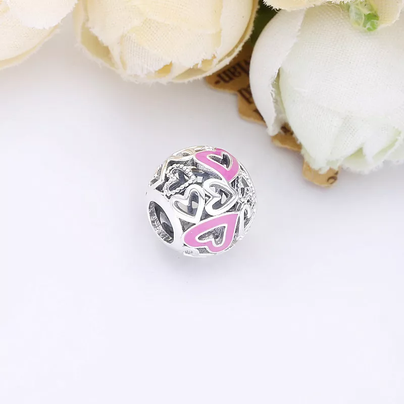 (bild till) Pandora Berlock Rosa Openwork Freehand Hjärta - 798677C01 - View 4
