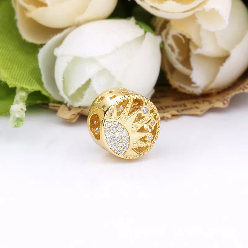 (bild till) Pandora Berlock Sol Openwork 14 Karats Guldpläterad - 768778C01 - View 2