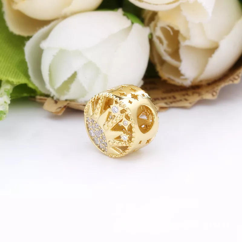 (bild till) Pandora Berlock Sol Openwork 14 Karats Guldpläterad - 768778C01 - View 5