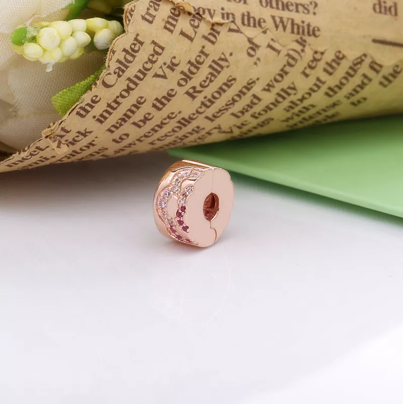 (bild till) Pandora Klämstopp Rosa Fläkt 14 Karat Roséguld - 788153C01 - View 2