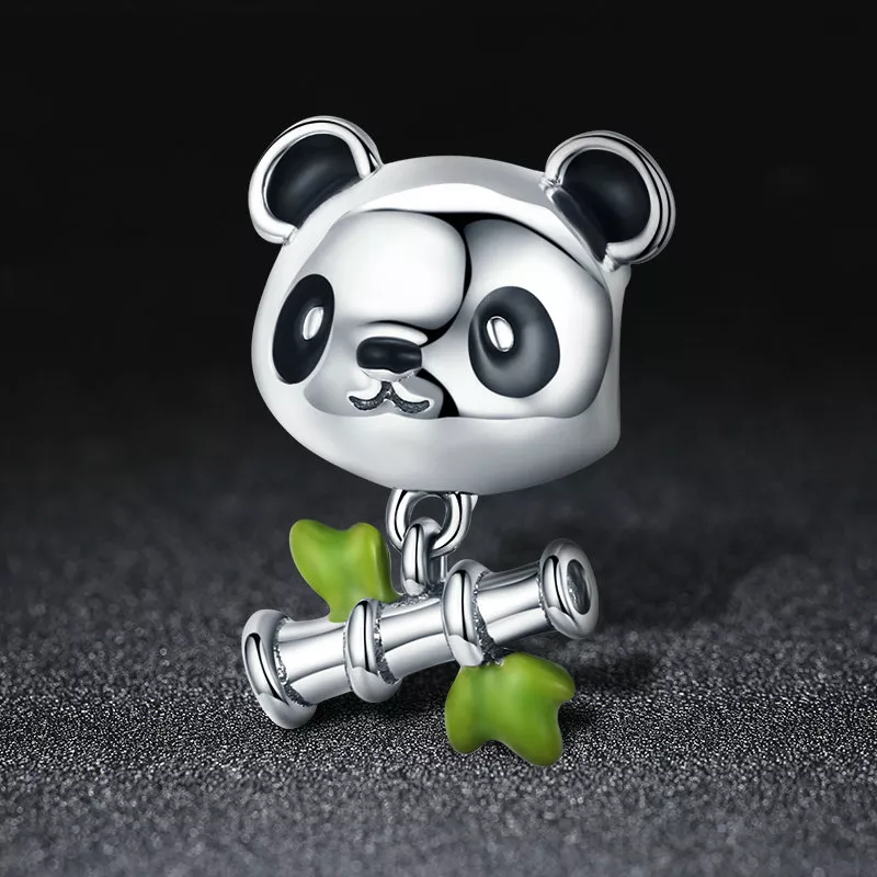 (bild till) Pandora Stil Berlock Panda Älskar Att Äta Bambu - Scc325 - View 3
