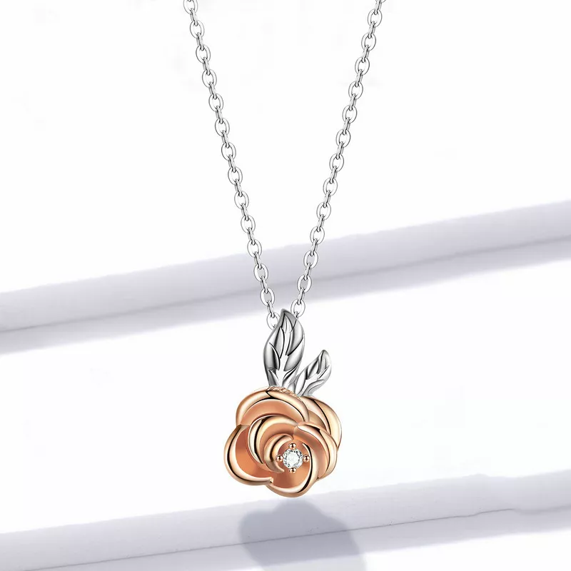 (bild till) Pandora Stil Halsband Tvåfärgat Ros - Bsn155 - View 2