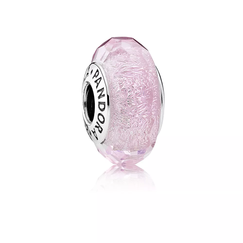 pandora pink shimmer glass berlock 791650