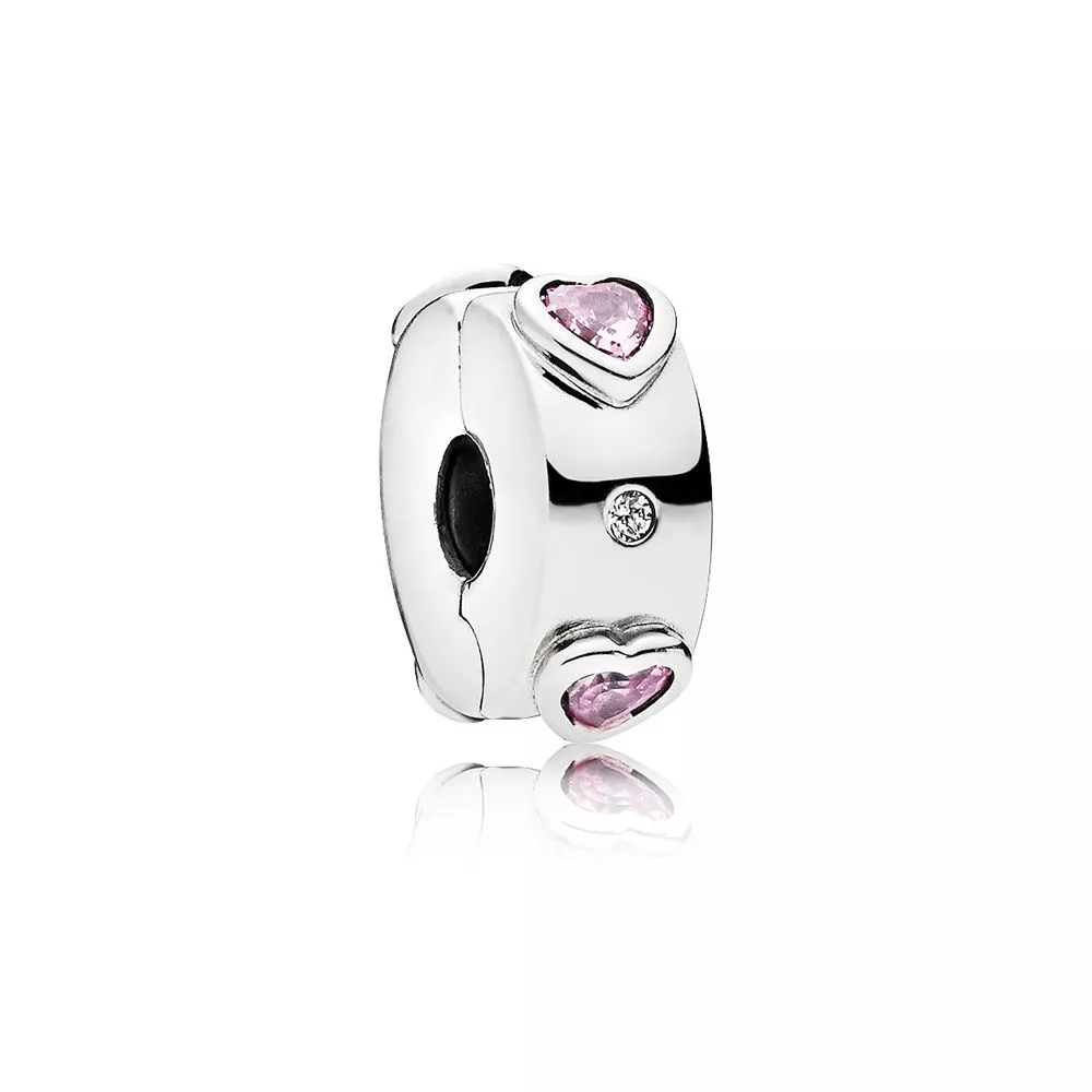 pandora sparkling pink hearts klämstopp 796591fpc