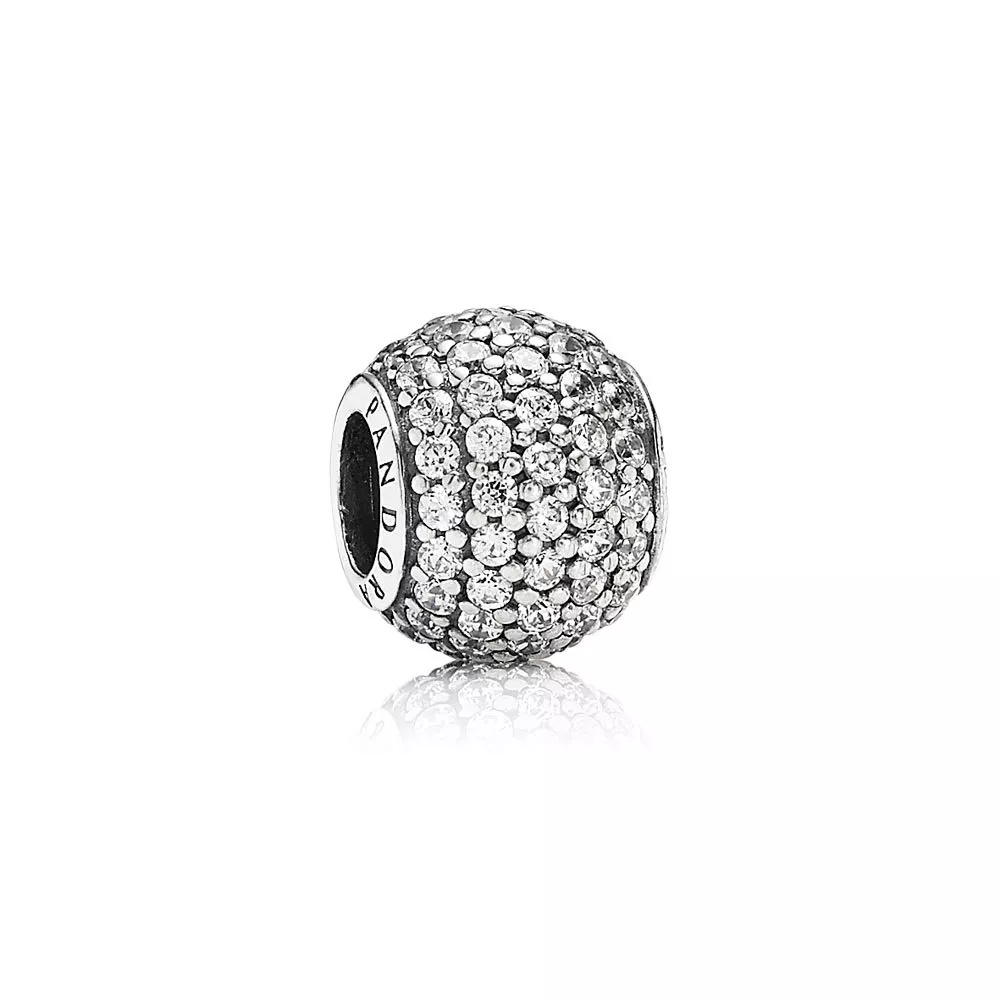 pandora white pavé ball berlock 791051cz