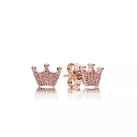 pandora pink enchanted crowns stiftörhängen 287127npo