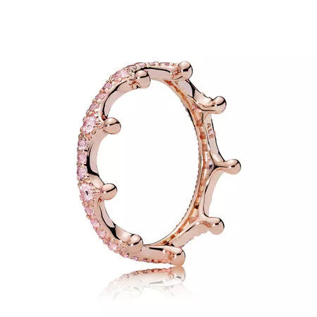 pandora pink sparkling crown ring 187087npo