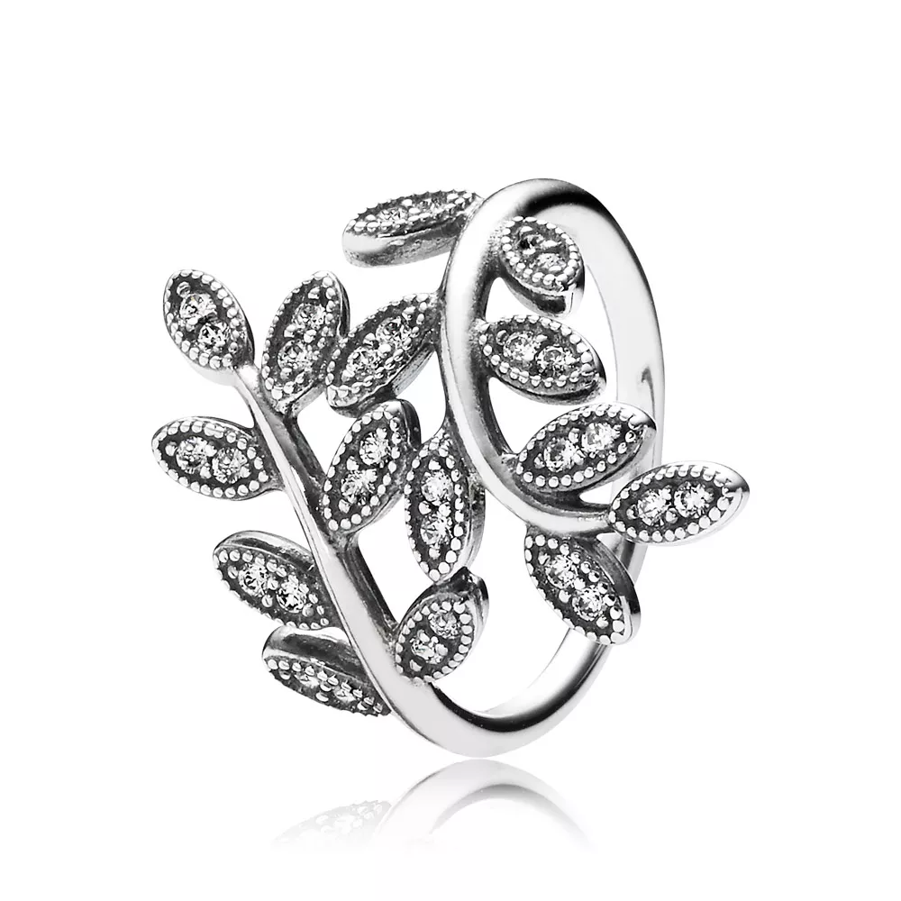 pandora sparkling leaves ring 190921cz