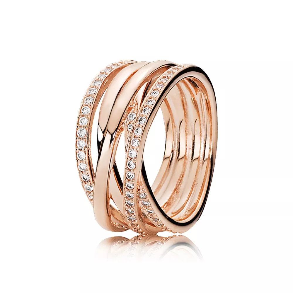 pandora sparkling & polished lines ring 180919cz