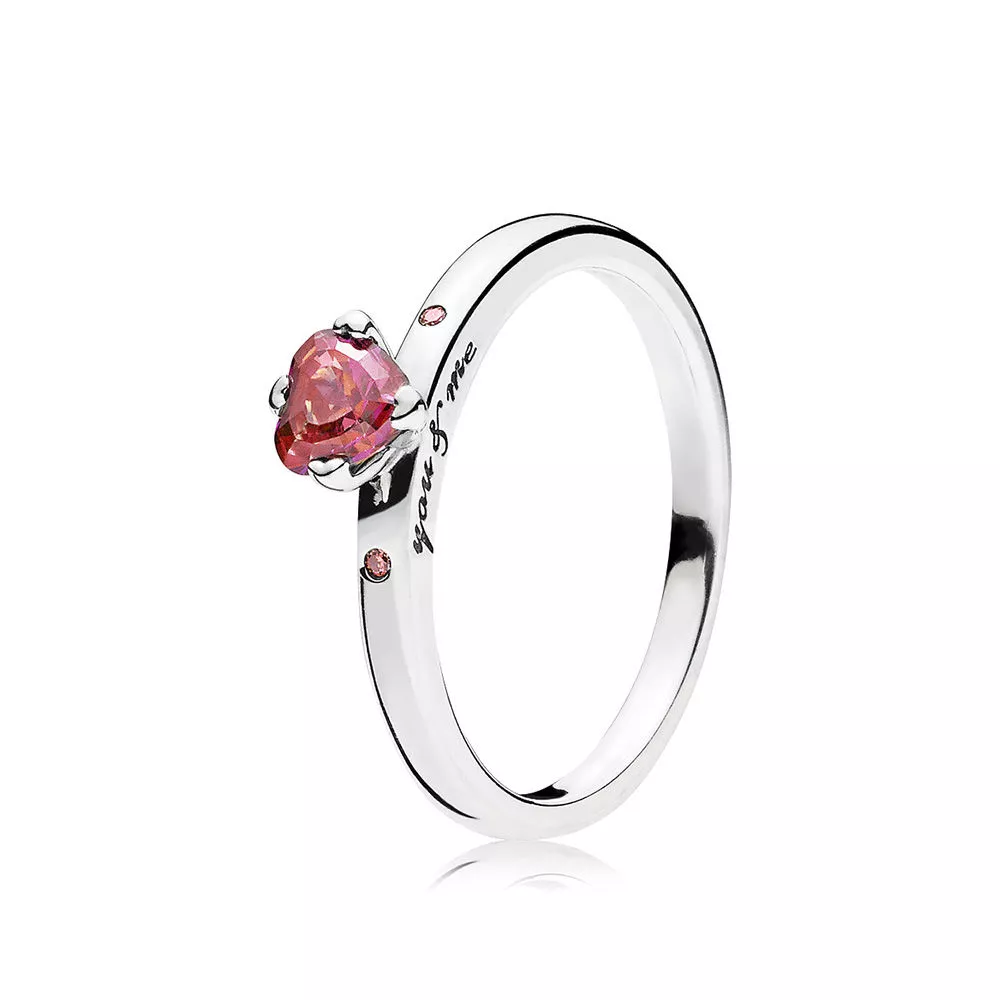 pandora sparkling red heart ring 196574czrmx